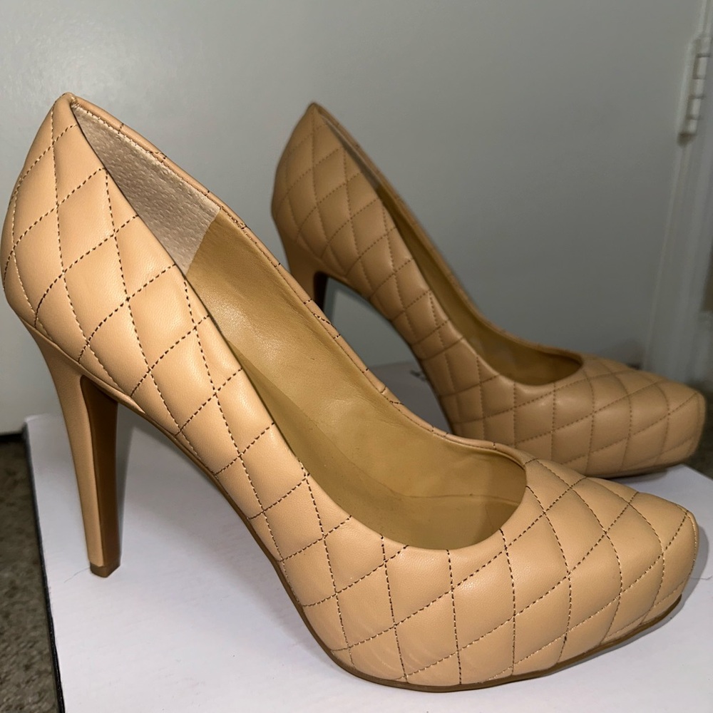 Jessica Simpson Quilted Nude High Heel Pumps